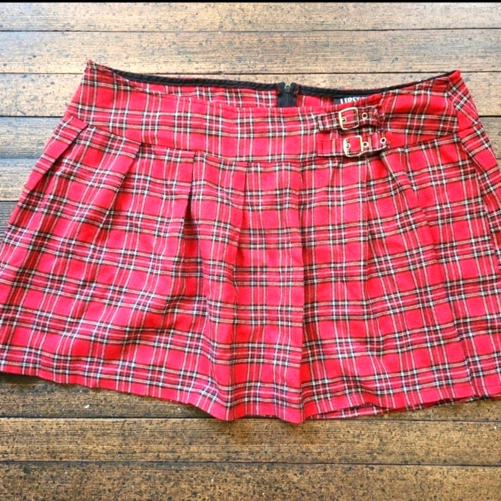 Vintage Lip Service Gothic Plaid Miniskirt